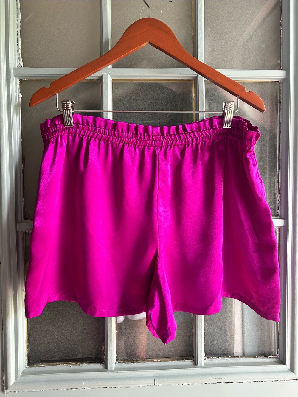 Vintage Victoria's Secret Gold Label Satin Pajama Set Polka Dot Vivid Magenta S - Picture 7 of 9